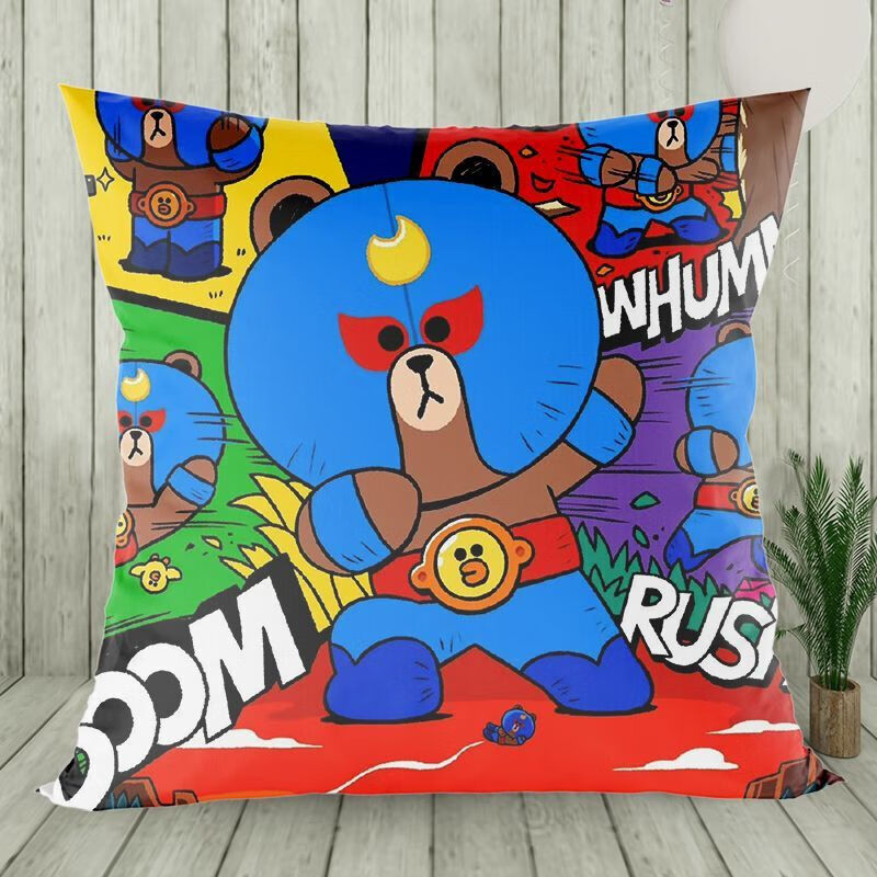 CLCEY执爱荒野乱斗周边抱枕波克柯尔特杰克定制卡通沙发玩偶靠垫 1 60x 35x35CM迷你(枕套枕芯) 1