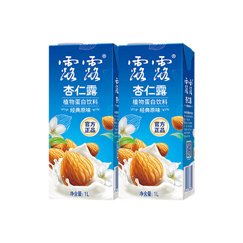 露露杏仁露经典大利乐1L*2盒杏仁植物蛋白盒装早餐纸盒汕头露露正品A 1L*2