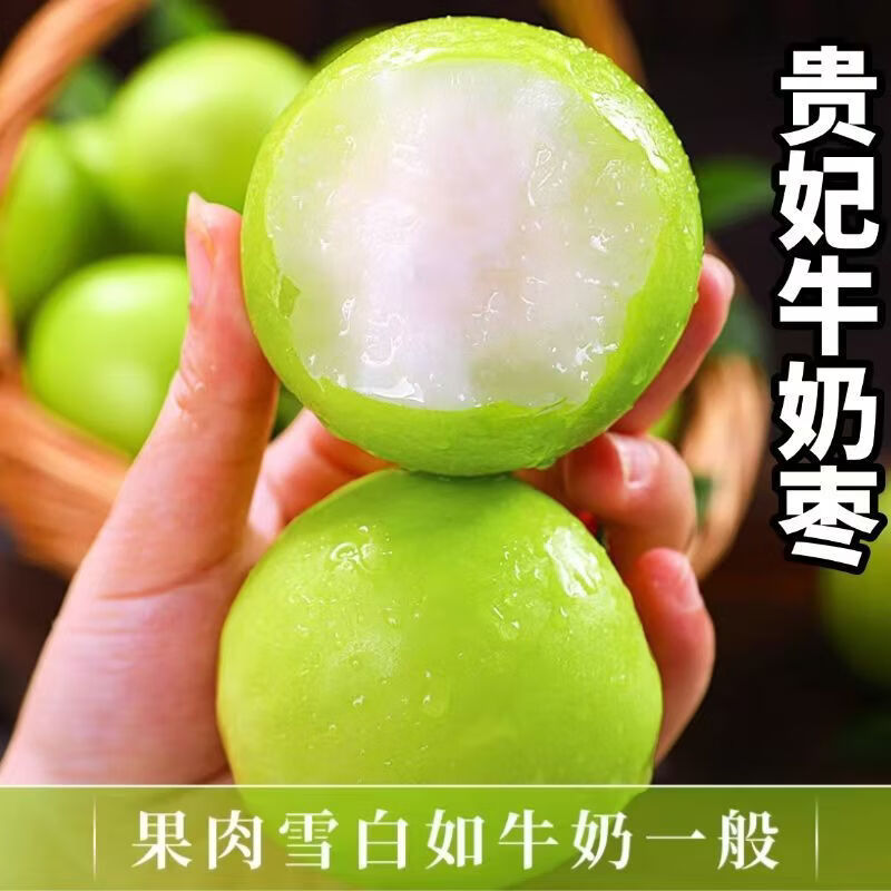 陆贞新货福建牛奶枣贵妃蜜枣青枣脆甜多汁新鲜应季水果整箱批发 老树贵妃枣更脆更甜 脆甜贵妃枣净重4点5斤单果65克起约25-5个 京东折扣/优惠券