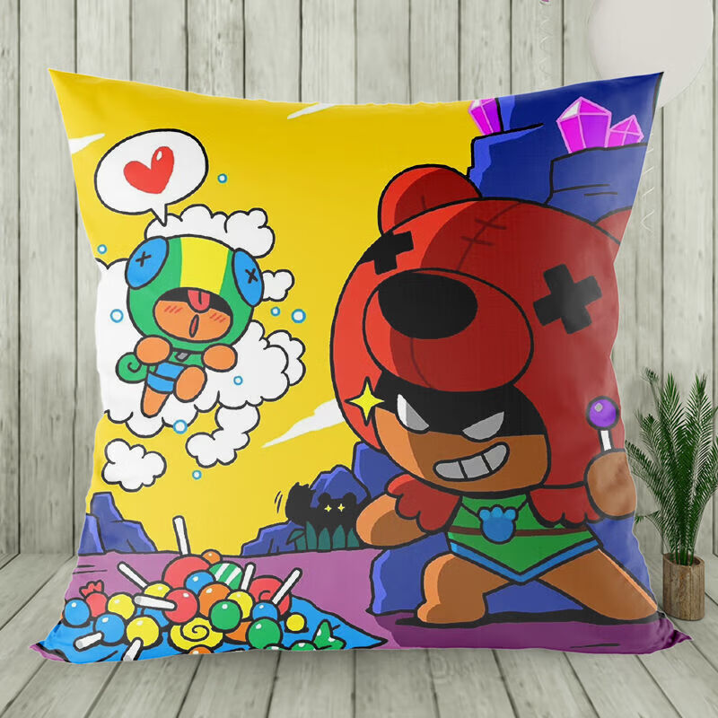 CLCEY执爱荒野乱斗周边抱枕波克柯尔特杰克定制卡通沙发玩偶靠垫 1 60x 35x35CM迷你(枕套枕芯) 1