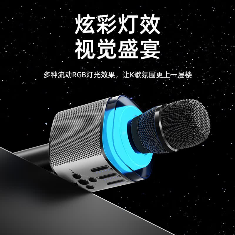 爱国者(aigo)K162话筒音响一体麦克风家用K歌无线蓝牙音箱声卡KTV唱歌麦 K162K歌麦-锖色【智能美声版】送收纳包