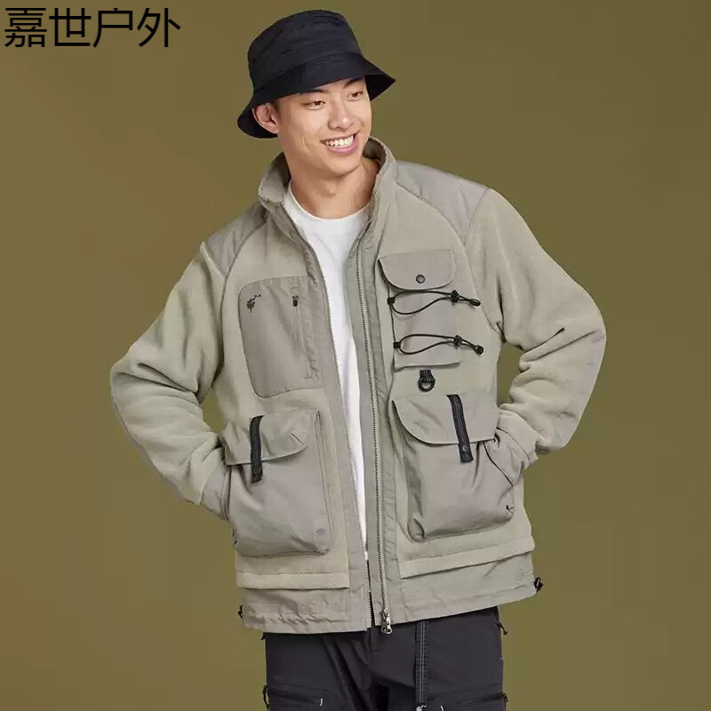 三夫户外（SANFO）【三夫户外】隐者山之道苍雪保暖抓绒衣轻量防潮徒步户外夹克秋冬 香根草灰 M