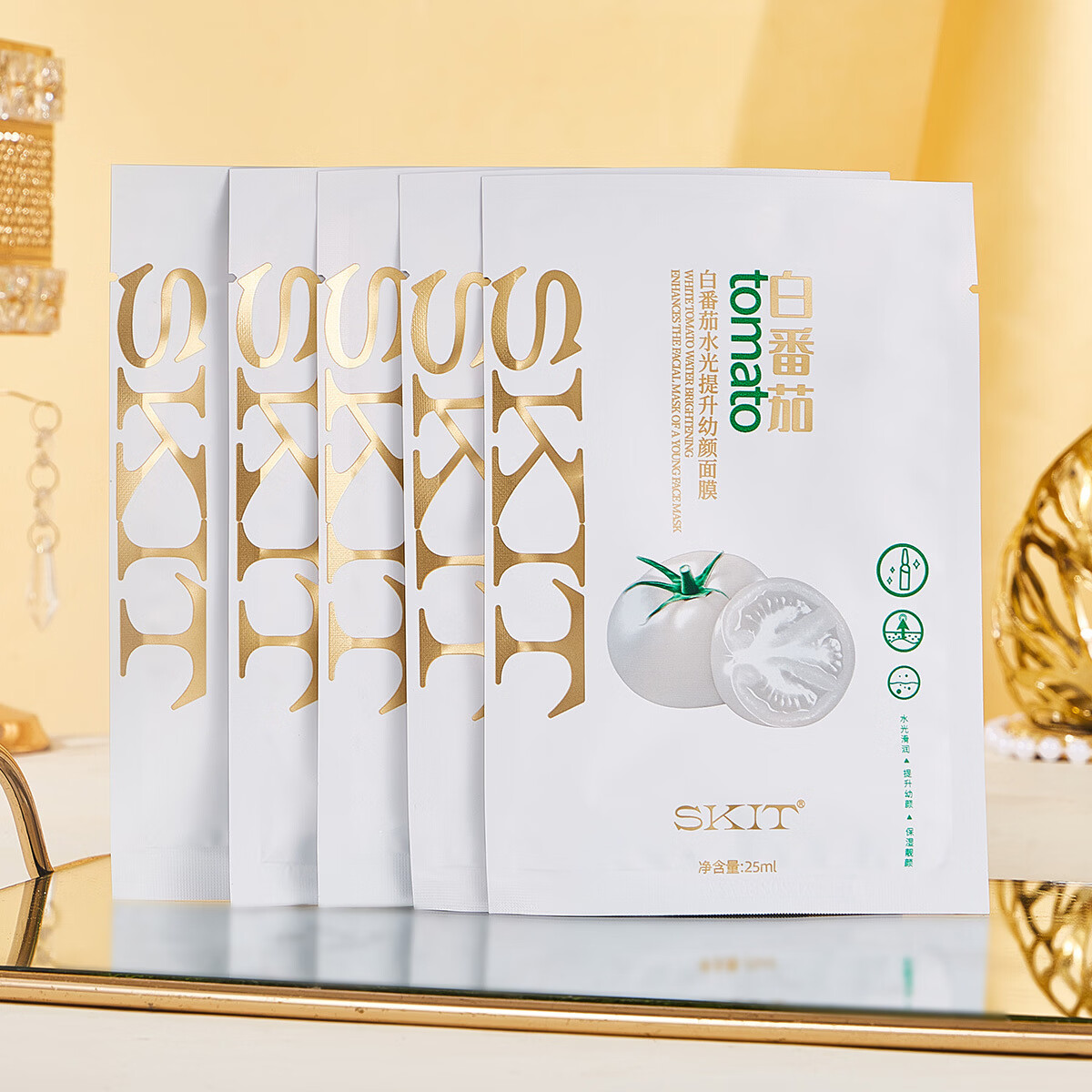 SKIT白番茄水光提升幼颜面膜五片装 SKIT白番茄水光提升幼颜面膜 3盒