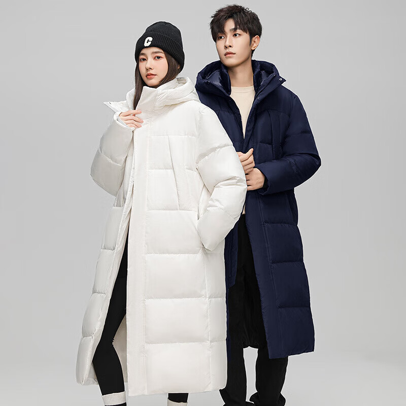 国际标准羽绒服高品质服男女情侣连帽外套新国标高品质保暖大衣 白色 S