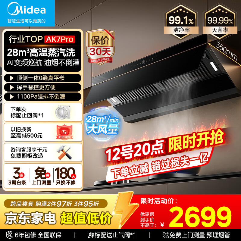 ���ģ�Midea��������ϴAK7PRO/AK5PRO�������̻����ô���������Ƶ1100Paŷʽ����೬��0��һ��ʽ��ƽ�����̻� ����ҵ����AK7Pro������ϴ28�������̻� 2699.6Ԫ