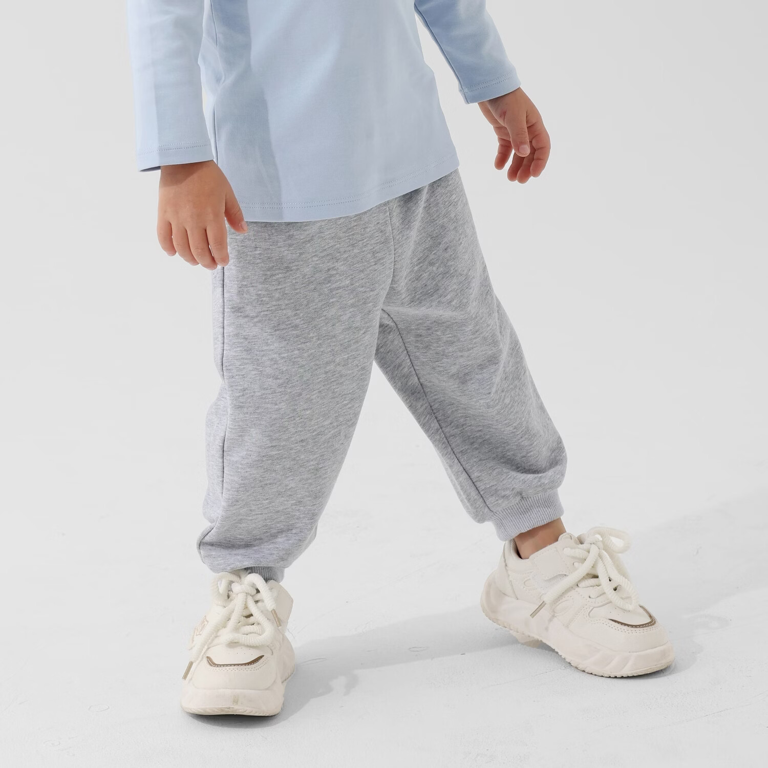 丽婴房儿童长裤男童休闲长裤女童多巴胺长裤春季裤子2026春新款 浅灰 100 cm