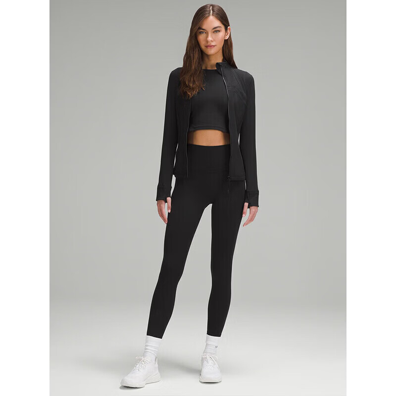 lululemon女士运动夹克 Define Nulu面料芯吸 立领纯色外套瑜伽女款外套女 黑色 M (8)