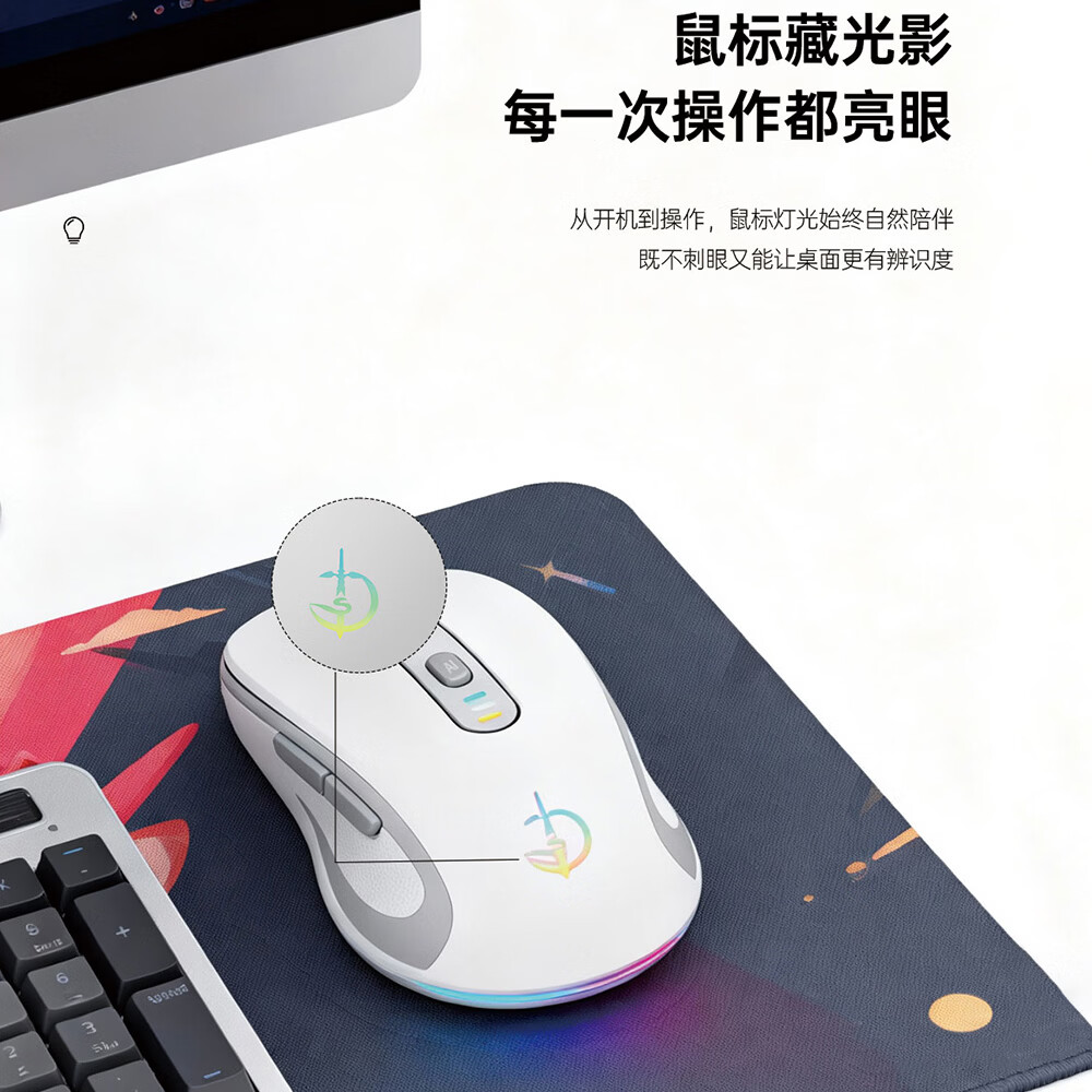 剑圣一族智能ai鼠标 AI写作 PPT绘图 AI视频会议记录 语音打字翻译 无线蓝牙鼠标 电脑办公 高颜值 静音 高阶AI智能办公鼠标-暗夜黑
