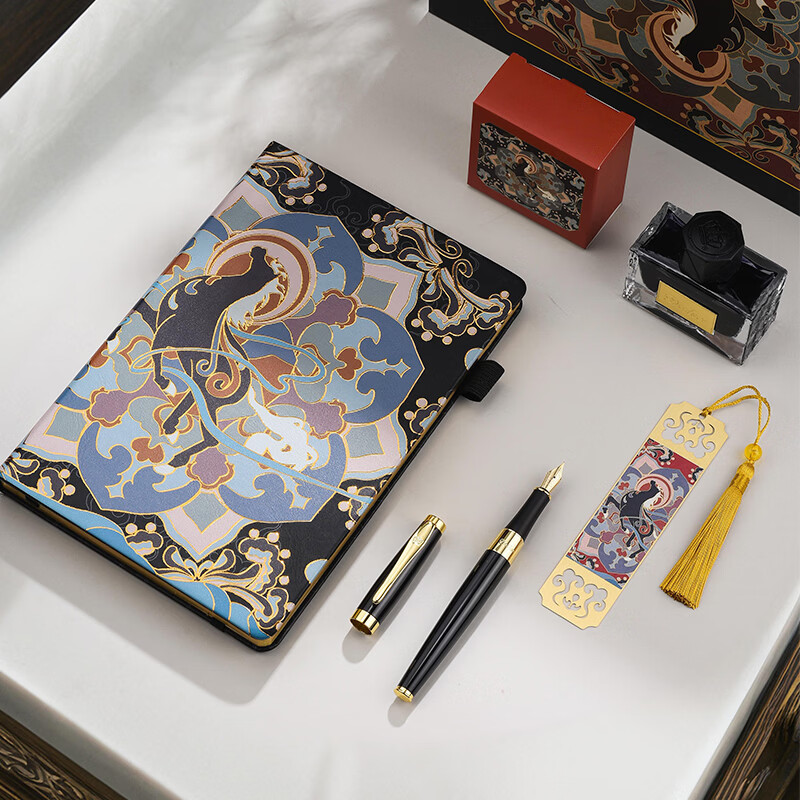 DUKE公爵2026马踏祥云套装红色5气氛款铱金笔钢笔墨水笔自用书写送人自用书写顺滑可用墨囊 天马赐福（敦煌黑色）