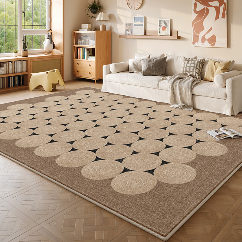 Y U-LIVE地毯客厅原木中古风2026新款复古免洗可擦家用沙发免打理卧室 S仿羊绒-秋色年轮 定制尺寸请联系客服【享优惠】