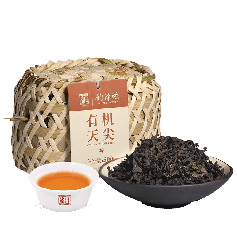 白沙溪 鈞澤源有機(jī)天尖茶葉500g湘尖湖南安化黑茶 2021年有機(jī)天尖