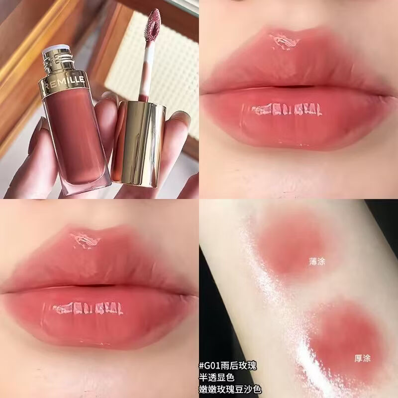 珂曼精华唇蜜生机裸感唇釉水光镜面玻璃透亮保湿精油唇膏口红显白女 G01雨后玫瑰