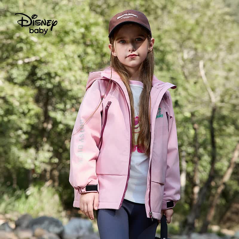 迪士尼（Disney）男女童加绒棉服儿童加厚外套2026秋冬款儿童上衣童装洋气时尚衣服 浅粉 160 身高155-160cm体重85-100斤