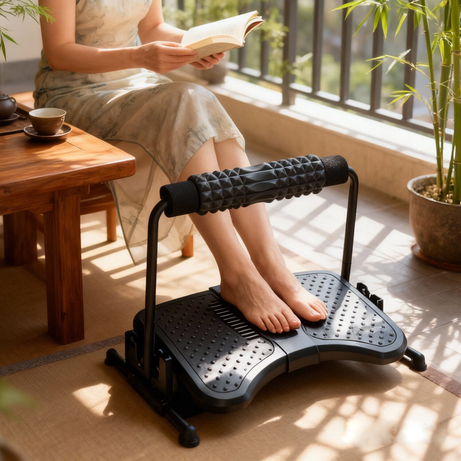 山业sanwasupply按摩脚踏午休搭腿凳工位垫脚抬腿凳脚踏板沙发脚托 【无极角度调节】[ 【高度可调】 [足底+按摩轮]-FR032M