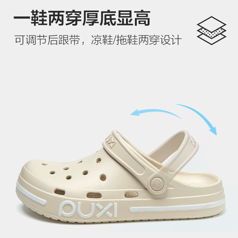 朴西洞洞拖鞋厚底海边沙滩凉拖鞋男女款户外穿休闲防滑防臭情侣包头拖 升级版-太空粉 【商超同款*放心购】 44-45 【鞋型偏小 推荐拍大一码】