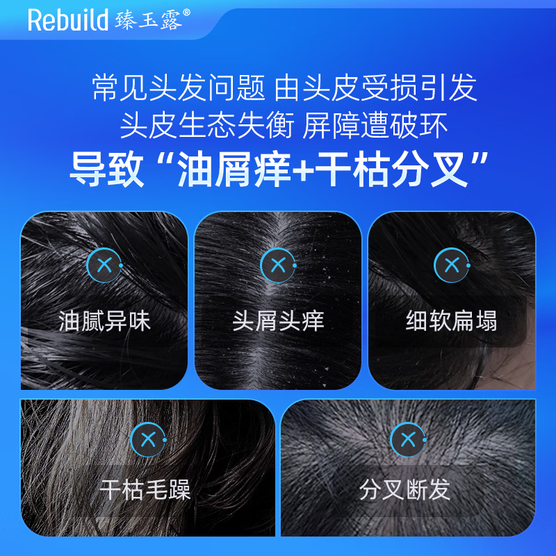 臻玉露Rebuild生姜氨基酸洗发水沐浴露套装去屑控油滋润 洗发露100ml