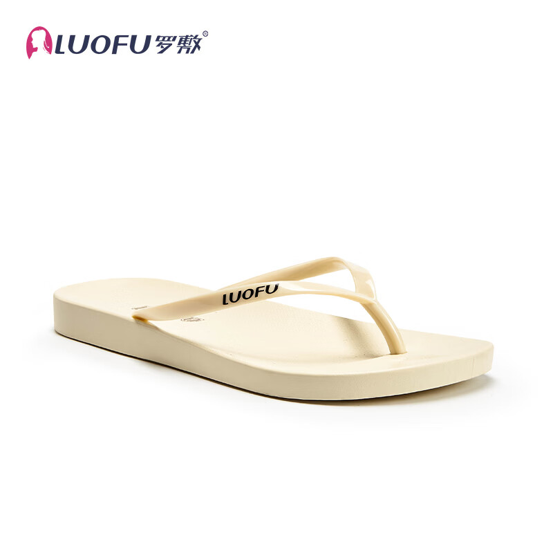 罗敷（Luo Fu）罗敷人字拖女夏可外穿黑时尚夹脚平底防滑洗澡沙滩情侣夹板凉拖鞋 黑色-女款经典款 39