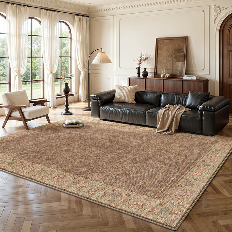 Y U-LIVE中古风地毯客厅2026新款法式复古简约沙发毯卧室防水免洗可擦 S仿羊绒-静昀 200*300CM【客厅优选尺寸】