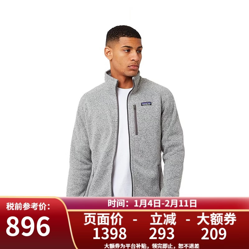 巴塔哥尼亚（Patagonia）Better Sweater 系列男女款针织保暖抓绒衣潮流 25528-男款-STH-石磨灰色-Jacket L