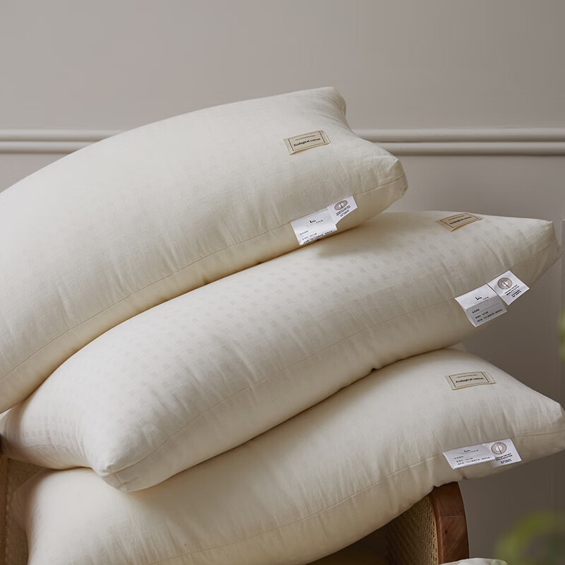 ROLAND LIVE全棉提花生态棉雪绒枕柔软单人枕透气家用枕头48*74cm枕芯 EOEO 全棉生态棉枕头 一只装 48*74cm