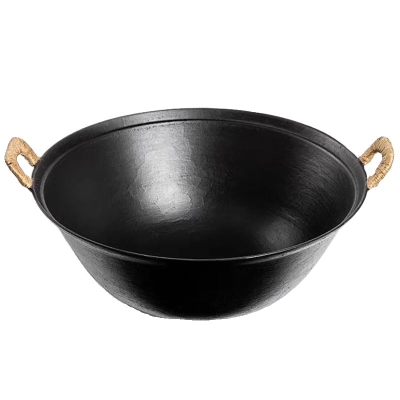 谭铁匠章丘老式双耳铸铁锅手工铁锅炒锅家用炒菜锅加深加厚无涂层生铁锅 老式铸铁锅+衫木盖（5-7人用）已开锅 38cm