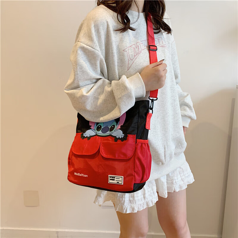 可爱卡通学生补习袋大容量潮帆布包美术手提斜挎包单肩女包 库洛米