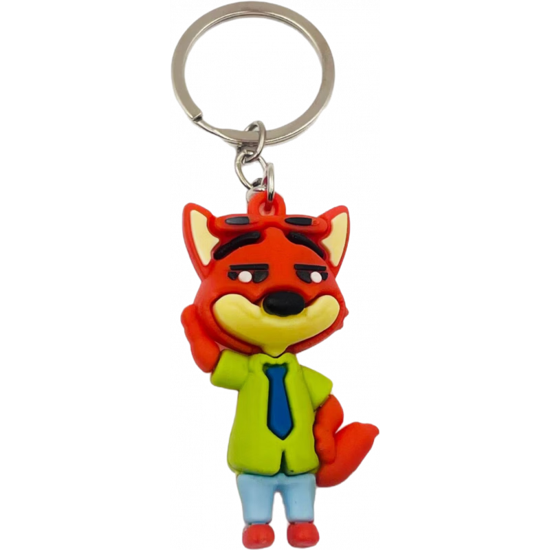 卡通疯狂动物城钥匙扣PVC软胶公仔盲盒洞洞乐礼品学生包挂件现货 尼克狐