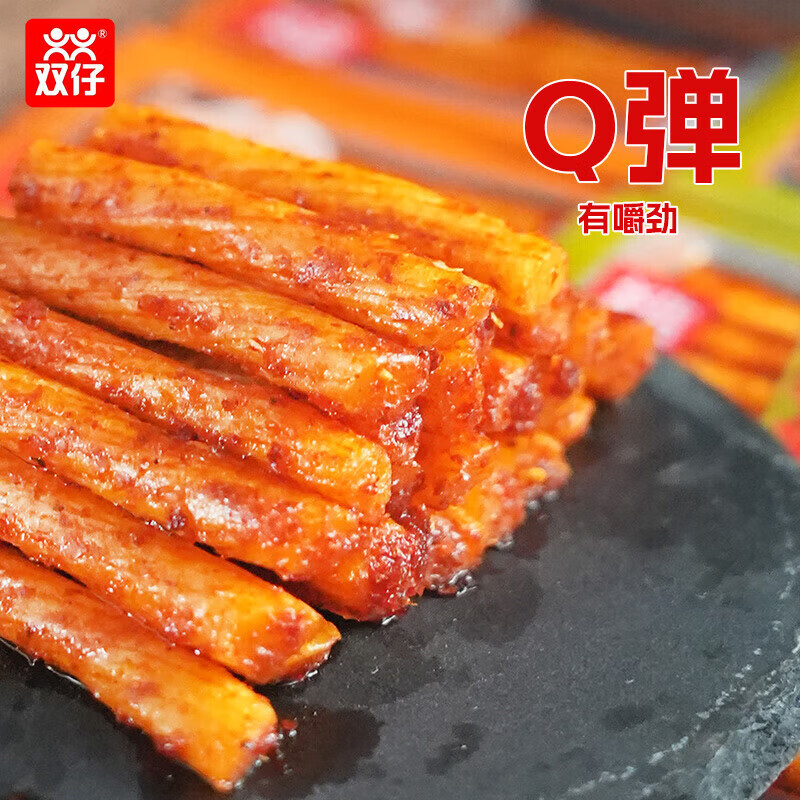 双仔素牛筋牛筋传说辣条素牛板筋麻辣零食网红办公室休闲解馋零食 双仔牛筋传说30包