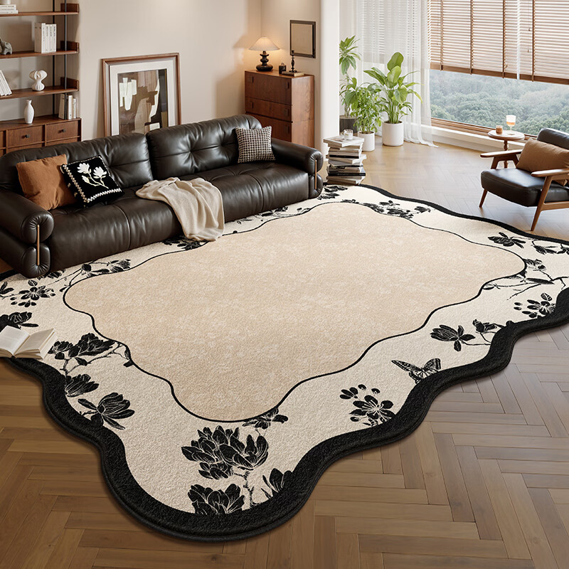 Y U-LIVE地毯客厅异形2026新款中古风免洗可擦不规则法式复古地垫沙发 S仿羊绒-晚兰香 定制请联系客服【享优惠】