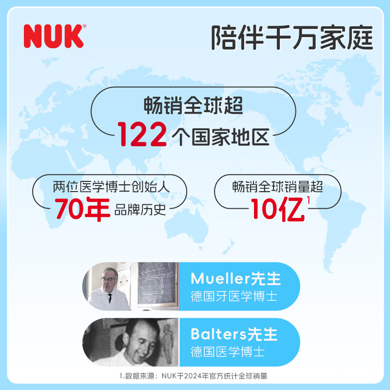 NUK德国智柔全硅胶安抚奶嘴0-6个月以上新生婴儿防胀气牙胶赠收纳盒 粉/紫色  0-6个月 2个装