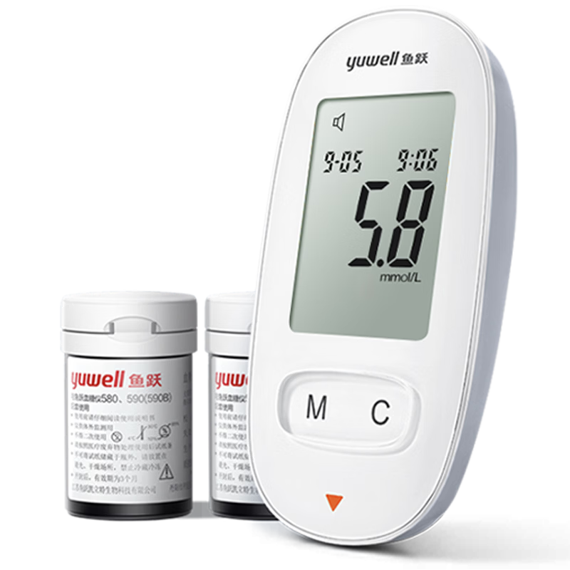 鱼跃（yuwell）580血糖仪医用级家用检监测语音播报金榜 【仪器+100支试纸套装】