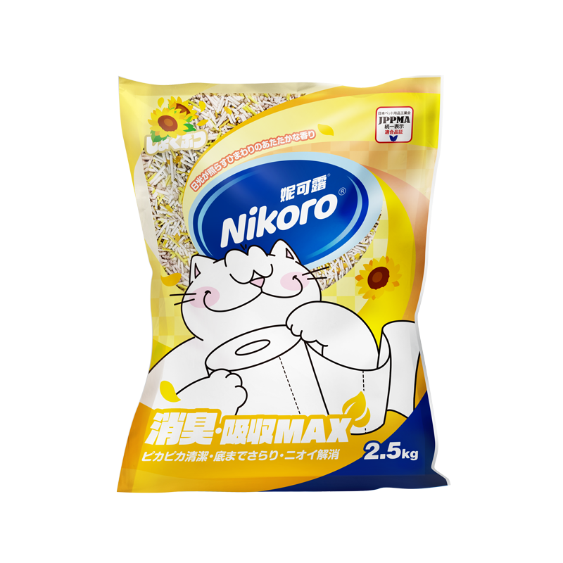 妮可露植物混合豆腐膨润土4合1猫砂植物砂添加20%午后金葵2.5kg*1