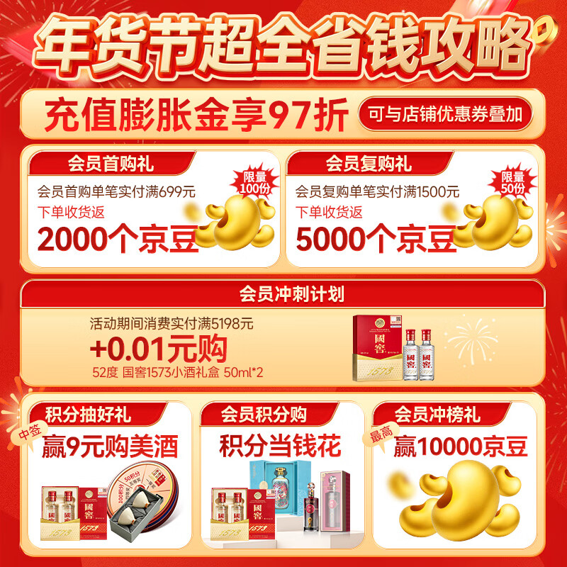 国窖1573【美酒抢先购】官方 鸿运568 浓香型白酒 52%vol 500mL 2瓶 双瓶