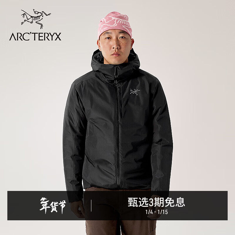 ARC'TERYX始祖鸟 SOLANO DOWN HOODY 保暖 男子 羽绒夹克 BLACK/黑色 S