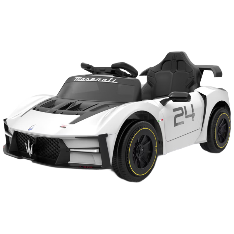 贝瑞佳（BeRica）玛莎拉蒂授权儿童电动车遥控四轮汽车宝宝小孩玩具车可坐人礼物白