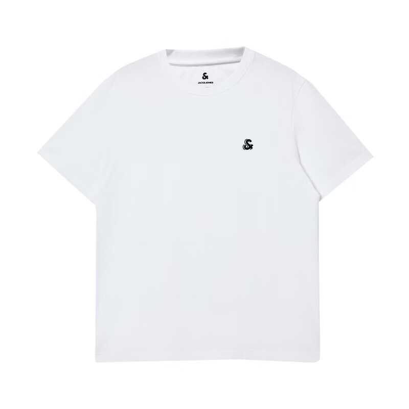 杰克·琼斯(JACK&JONES)26年男装新款【凉感】短袖T恤男士简约纯色透气打底高端耐洗半袖 A06本白色 常规 M (175)