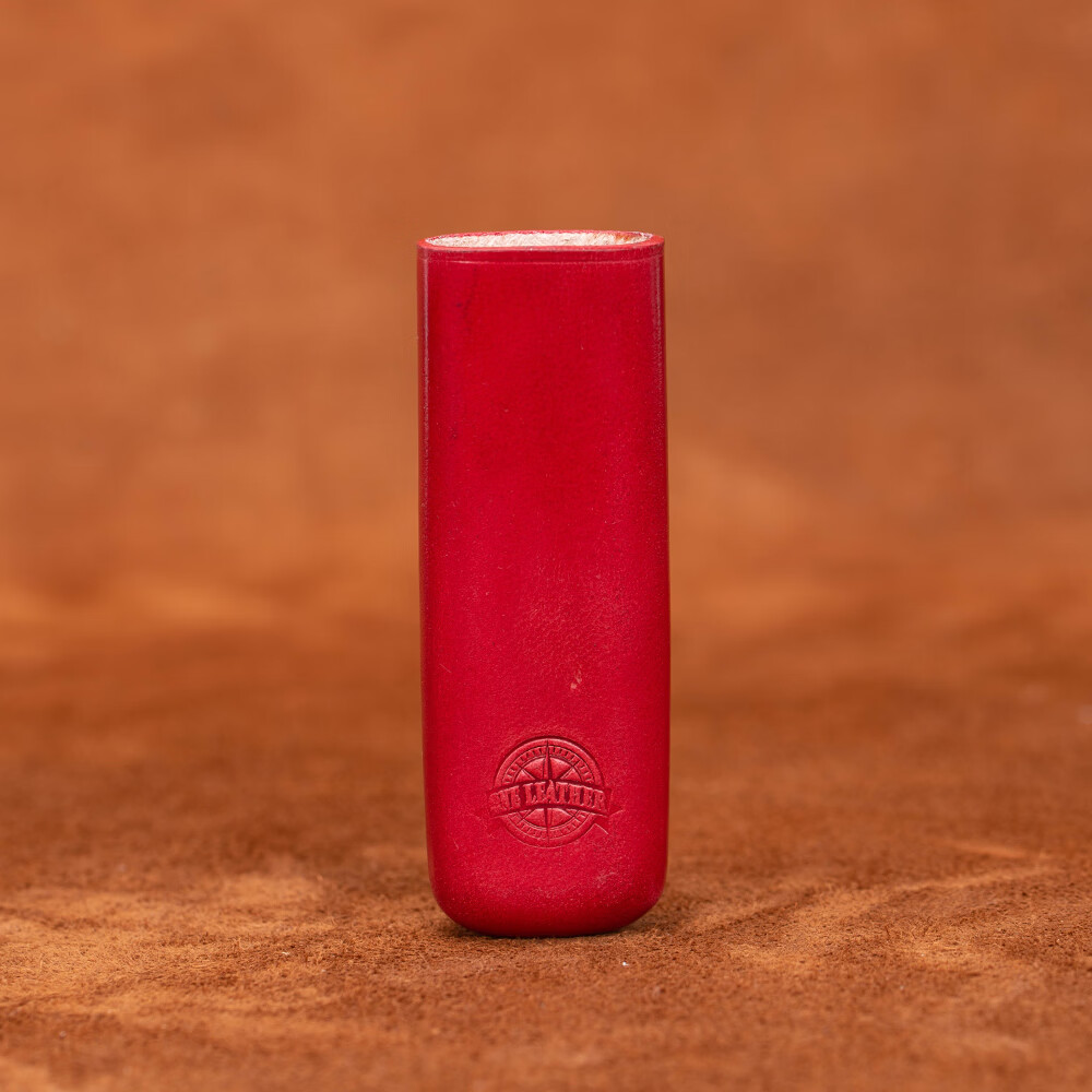 一皮（ONE LEATHER）草蜢cricket打火机皮套无边距手工真皮个性创意复古 【微瑕疵品】 长款-红色（不含打火机）
