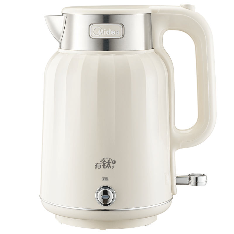美的（Midea）电热水壶钛材质艺术家恒温烧水壶自动断电保温一体2L大容量不锈钢无缝一体内胆MK-SH58-QT