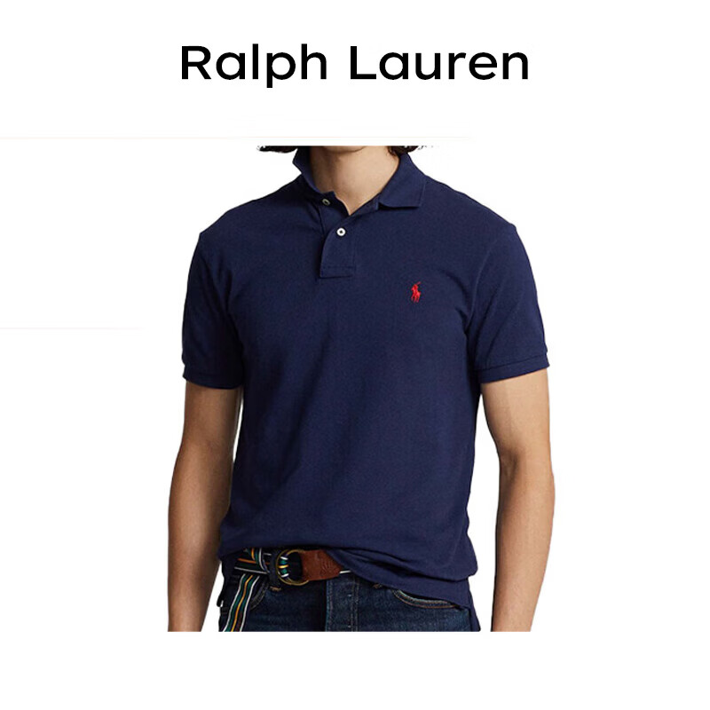 RALPH LAUREN 拉夫劳伦夏季新款潮流休闲纯棉送男友520礼物短袖t恤polo衫蓝色 M
