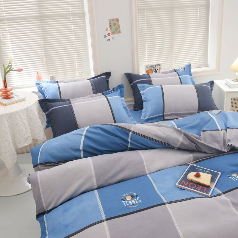 麦琪娜 斜纹磨毛四件套床上用品四件套双人床四件套简约床单被套四件套 40支 爱沙尼亚 1.5/1.8米 床单款 被套200*230cm 四件套