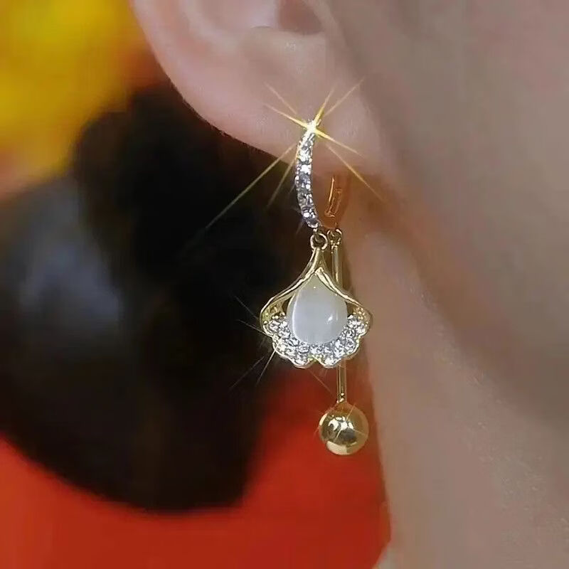 【镇店之宝】银杏叶耳扣女气质个性小众设计百搭潮流苏耳环XJS 银杏叶耳扣+礼盒 一对