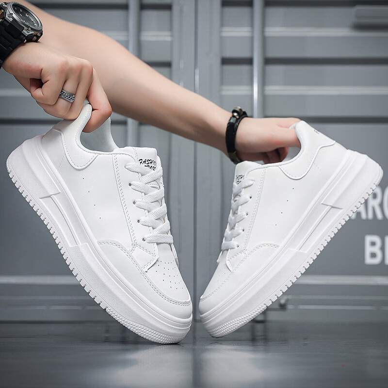 西域骆驼（VANCAMEL）男鞋小白鞋2026新款男士四季时尚潮流百搭软底学生休闲鞋子男板鞋 【官方正品 质量保证】白色配色 44