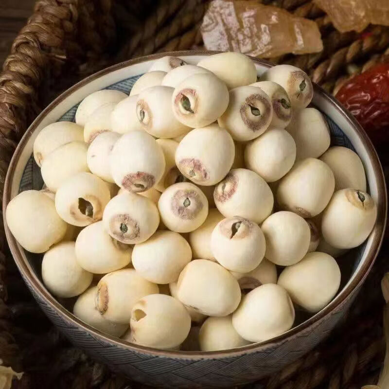 OTHER新货带芯有芯莲子干货500g官方店带心的连子结婚用磨皮小粒 1mg*1罐 新货带心莲子250g净重