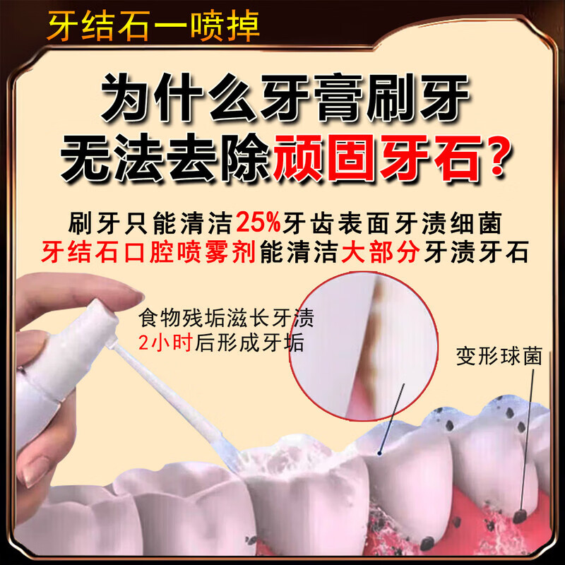 香港大药房牙结石清理神器溶解液去牙垢牙结石清除速效清理神器口臭去黄喷雾 5盒：（结石不再来）买3送2