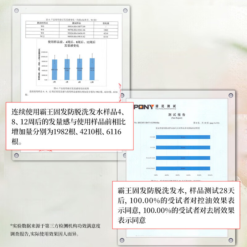 霸王防脱洗发水控油去屑洗发液防掉发洗头膏套装洗发露男女士 固发防脱洗发400ml+防脱控油去屑400ml