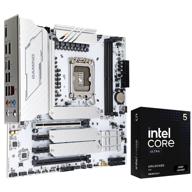 昂达（ONDA）CPU主板套装 魔固Z890PRO-W DDR5主板+英特尔(Intel)  酷睿 Ultra 5 245KF 板U套装