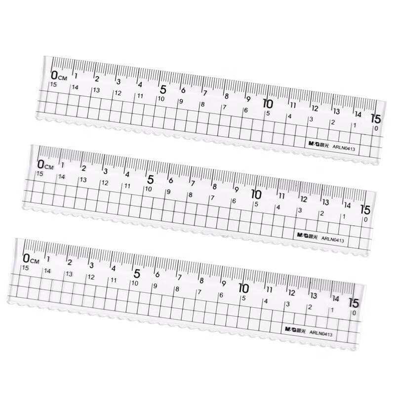 晨光（M&amp;G） 学生办公通用直尺测量绘图尺子 简亚克力15cm直尺 ARLN0413 一个装