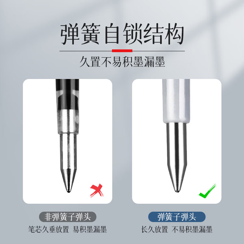 得力中性笔按动笔0.5mm黑色笔初中生顺滑水笔签字笔 【6支】黑色-子弹头0.5mm