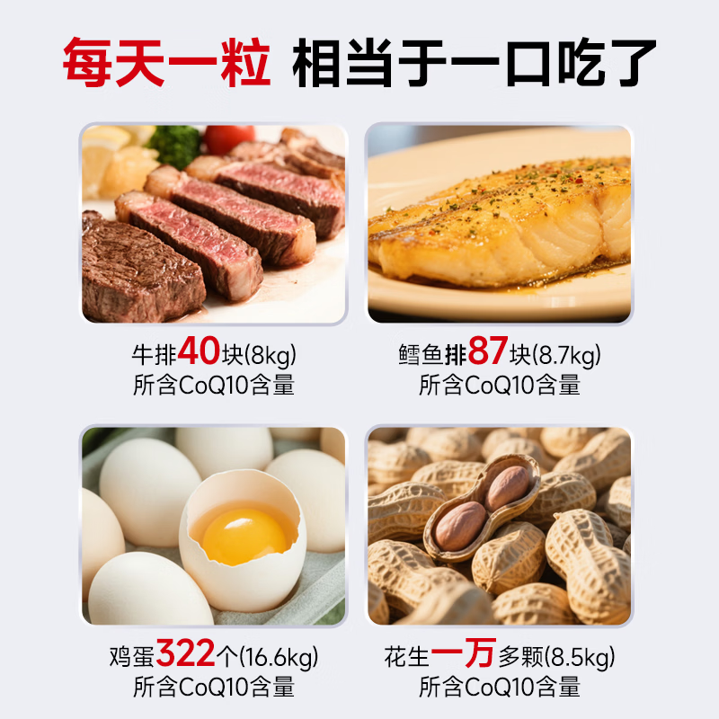 晶珍元辅酶Q10胶囊99%超高含量天花板保护心脏增强免疫力抗氧化 【半年保护装】 180粒*6瓶