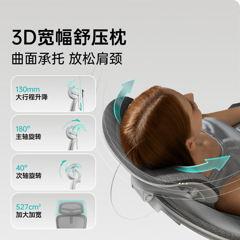 黑白调P2Pro二代人体工学椅电脑椅护腰办公椅人工力学座椅电竞椅4D腰托 P2Pro二代霜白 4D腰托+3D颈枕